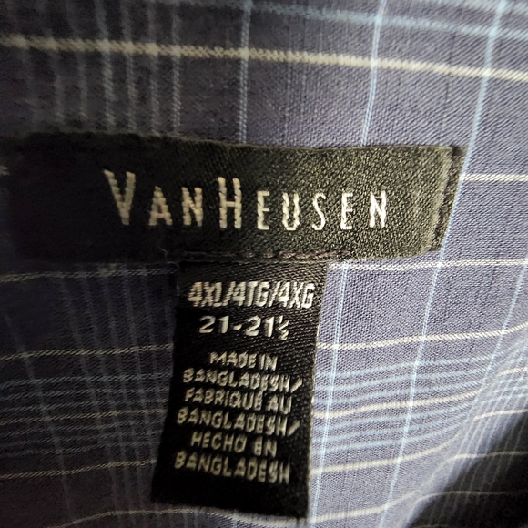 2 VanHeusen Big and Tall men's button down shirts 4x - Picture 7 of 11